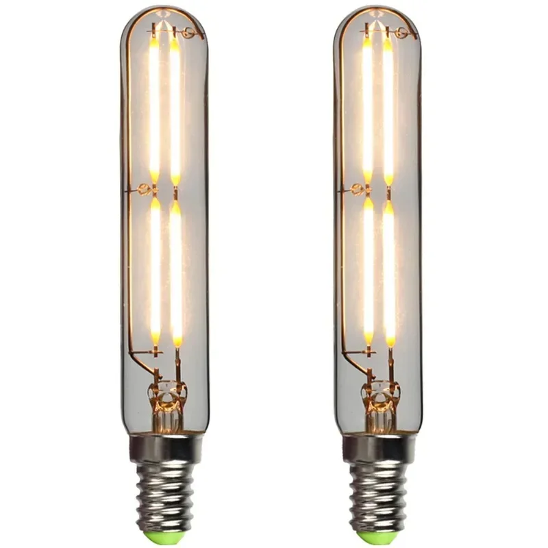 2PCS Tubular LED Bulbs T20 Vintage Long Filament Light Bulb E14 Dimmable Edison Retro Lamps For Chandelier Pendant Light