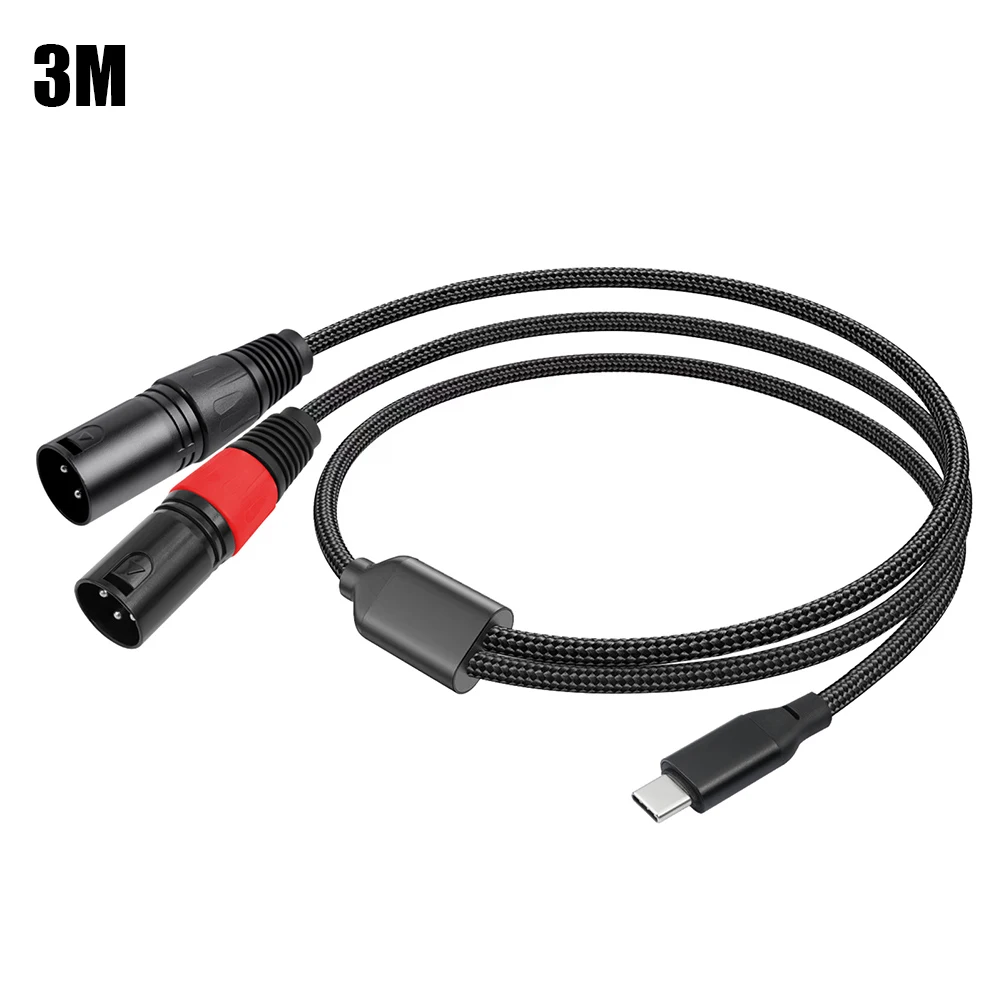 Type C To Dual XLR Male Aux Audio Cable Built in DAC Chipset USB C To Dual XLR Audio Cable Type C To XLR Male Output Stereo Cord