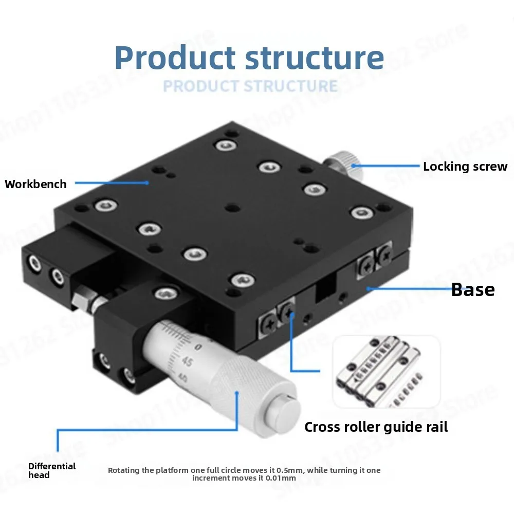 Precision Manual Linear Translation Stage X Y Axis 25mm To 125mm Fine Adjustment Sliding Table