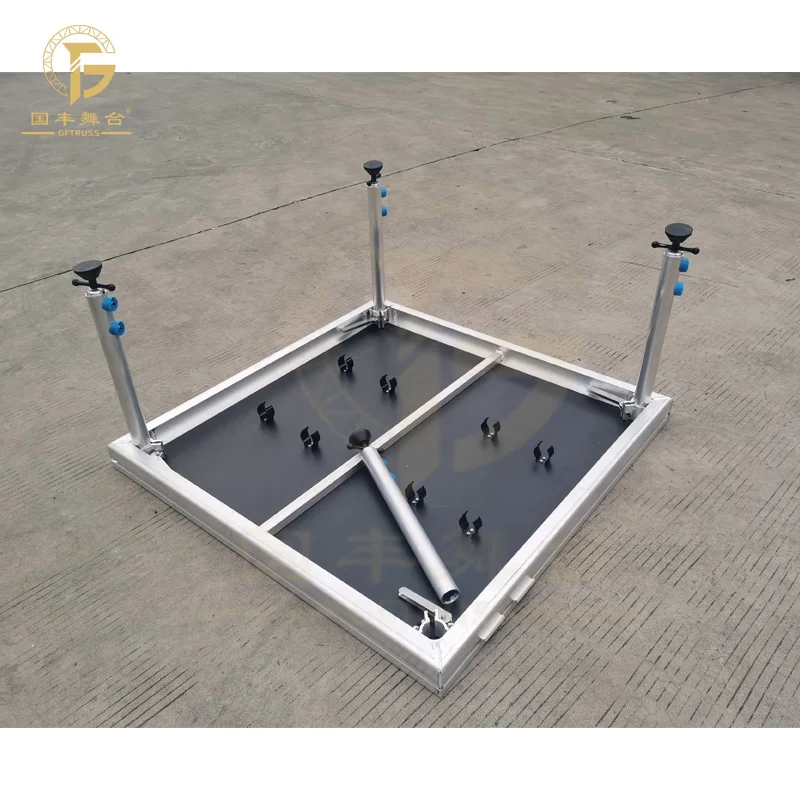 Aluminum Easy Assemble Adjustable Legs Event Stage Platform 3-steps Stairs for Simple Stage