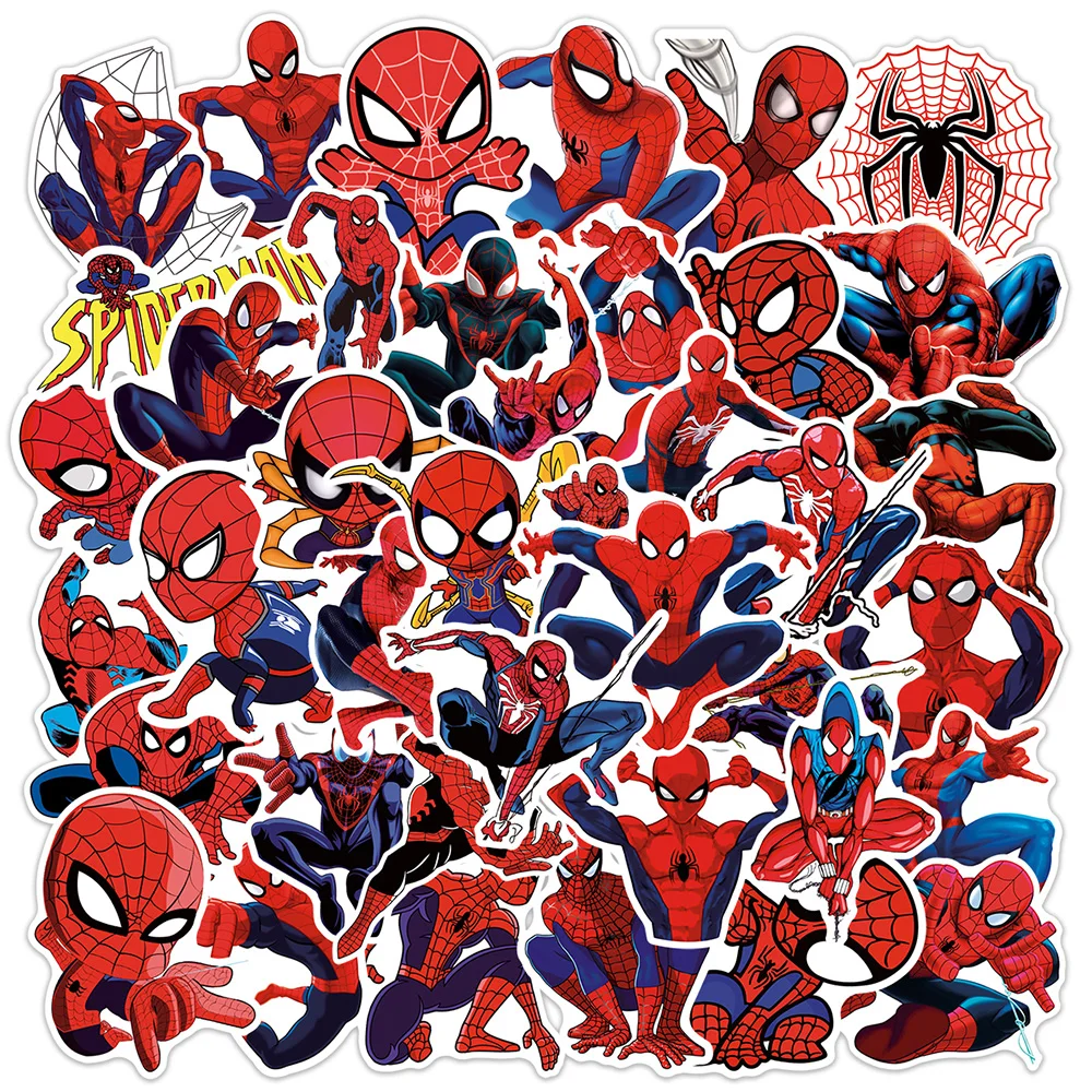 10/30/50PCS Disney Super Hero Spiderman Cartoon Stickers DIY Guitar Laptop Luggage Skateboard Graffiti Decals Fun for Kid Toys