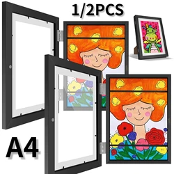 Cornici artistiche per bambini Cornice magnetica per bambini intercambiabile aperta sul davanti per poster Foto Disegni Dipinti Immagini Display Decorazioni per la casa