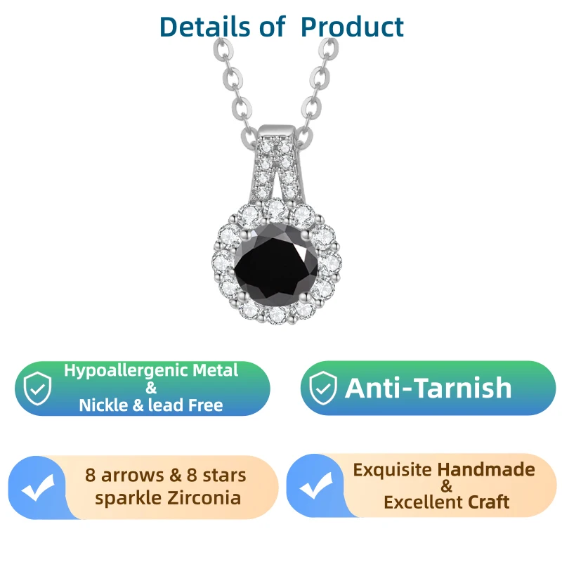 

Рождественский подарок для женщин, 1-каратное колье с цирконием, украшения для женщин, гипоаллергенное колье, ювелирные изделия высокого качества,