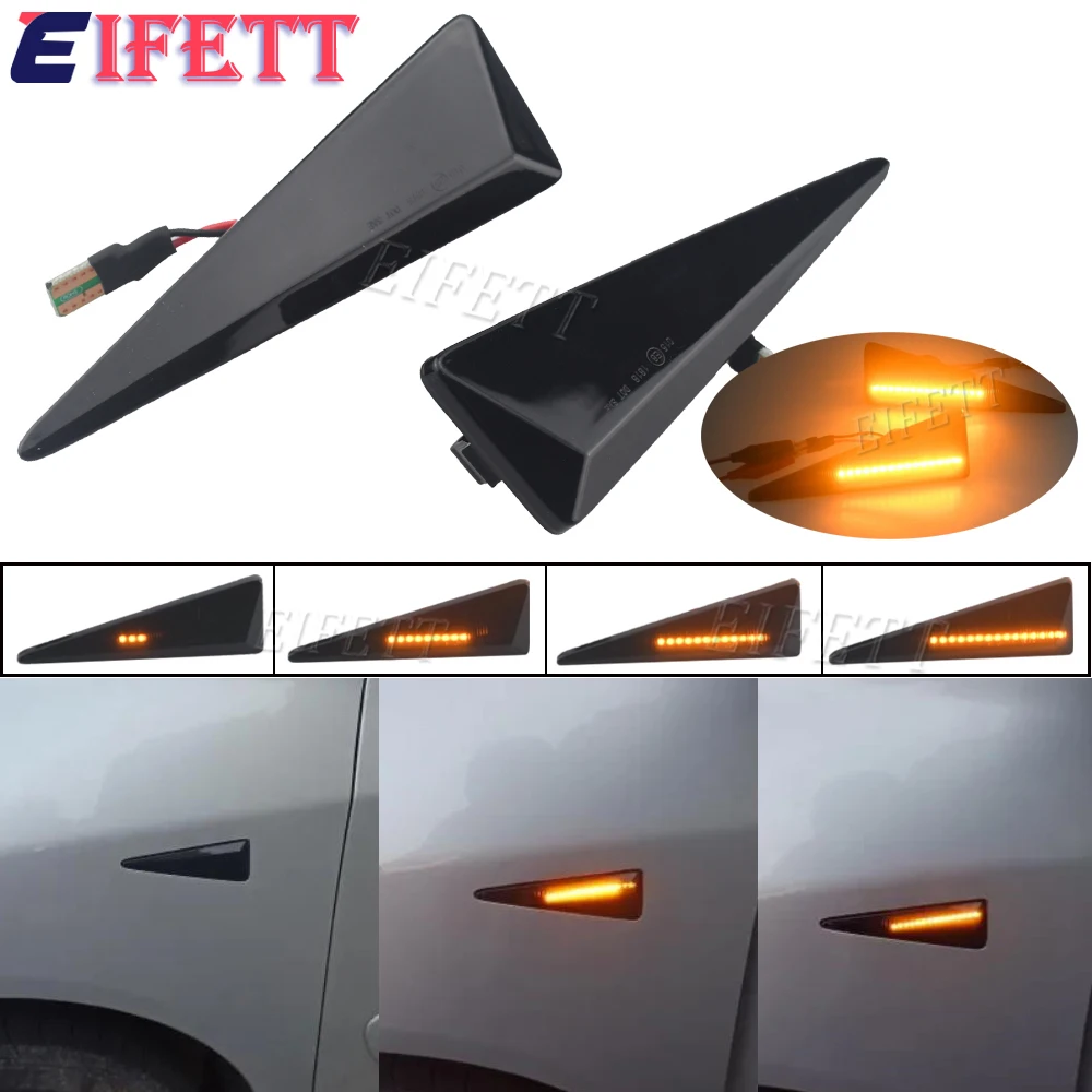 2Pcs Car Dynamic LED Side Marker Turn Signal Light For Renault Espace MK4 Vel Satis Wind Avantime Megane 2 Scenic 2 Espace 4