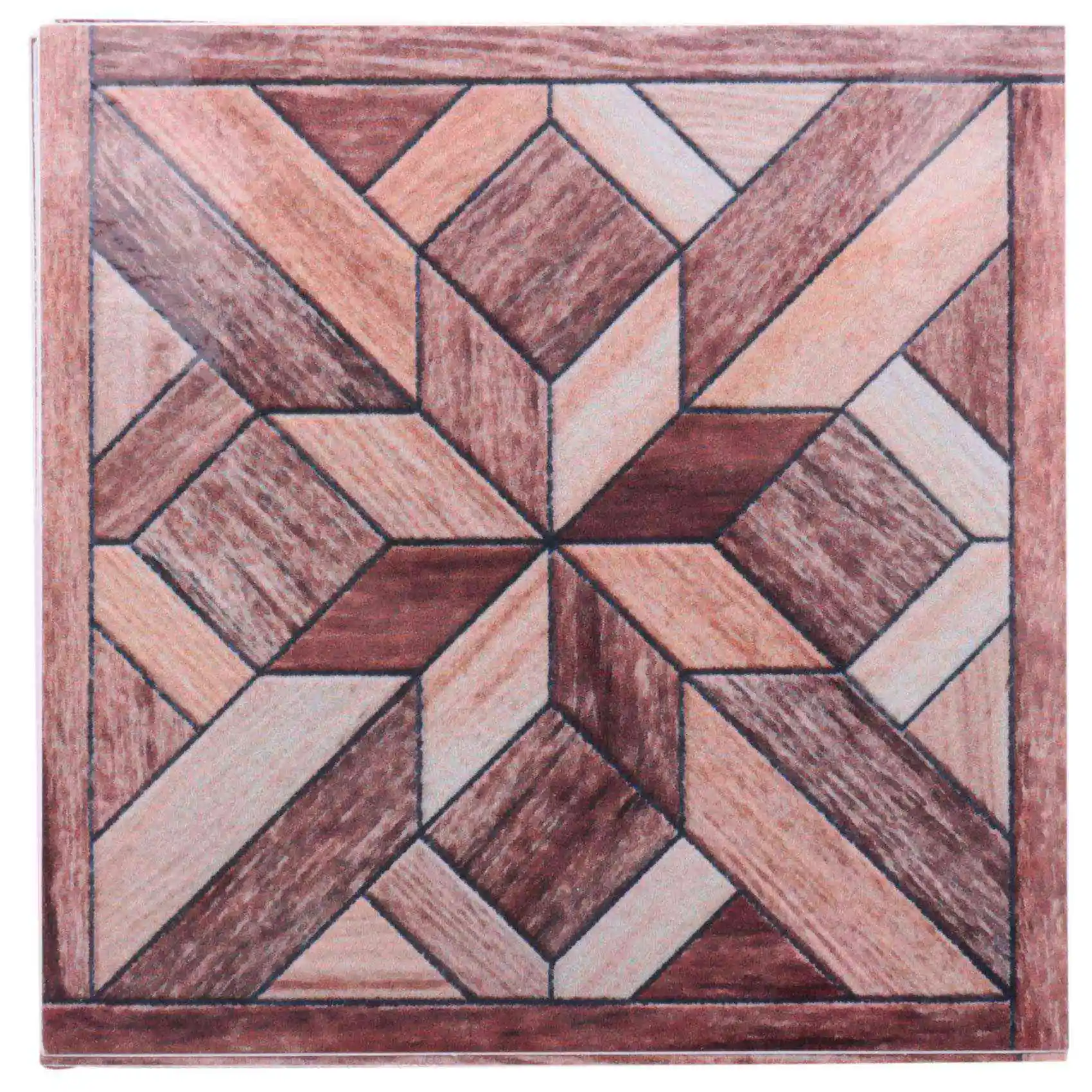 40Pcs Wood Grain Pattern Tile Sticker Self Adhesive Tiles Art Diagonal 3D Floor Sticker For Bathroom Kitchen Decor-AT36