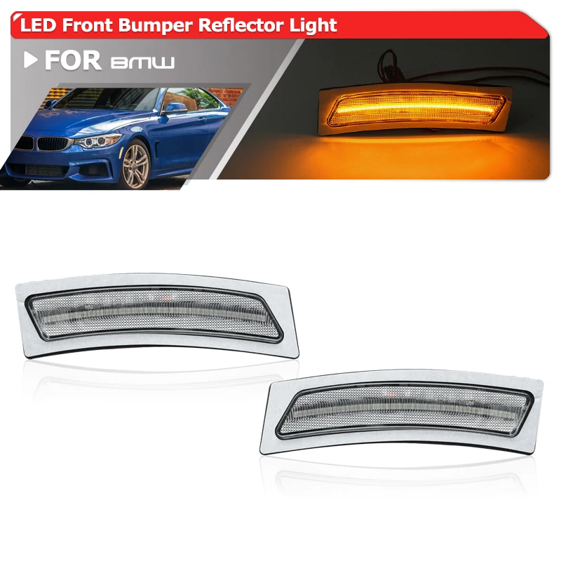 For BMW 3Series F30 F31 LCI 2016-2019 4Series F32 F33 F36 2014-2020 Front Bumper Reflector Lights Led Fender Side Marker Lamps