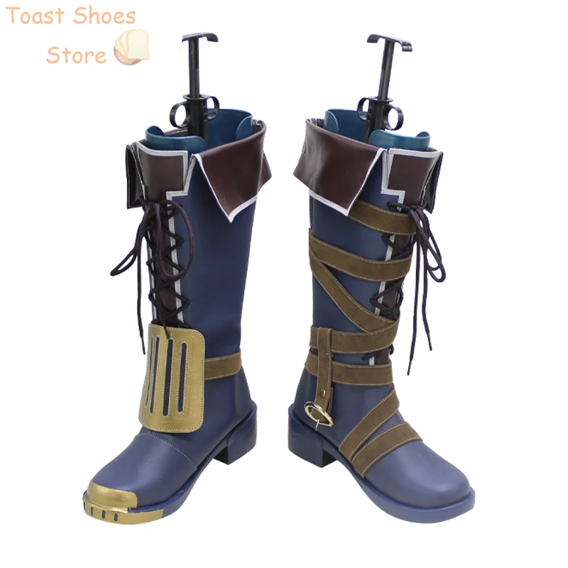 VI Arcane Cosplay Shoes Game LOL PU Leather Shoes Halloween Carnival Boots Cosplay Props Costume Prop