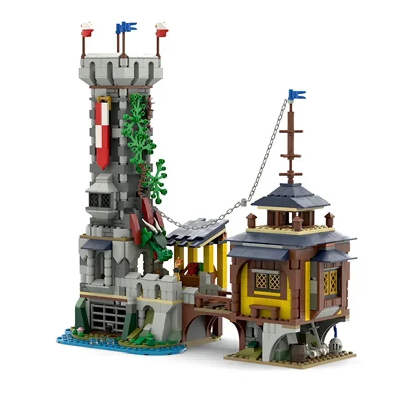 모크 빌딩 브릭 군사 요새 모델 중세 성 기술 모듈 블록 선물 크리스마스 장난감 DIY 세트 조립
