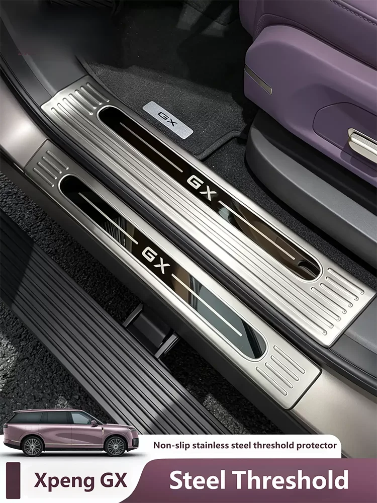 For Xpeng GX 2026 2027 Stainless Steel Door Sill Guard Door Welcome Pedal Protection Modification Accessories Interior Supplies
