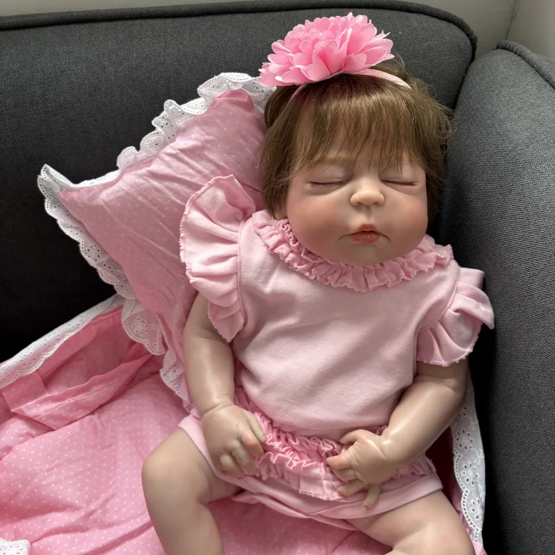 55 Cm Bebe Reborn Poppen Pasgeboren Slapen Poppen Met Slapen Deken Levensechte Handgemaakte Meisje Poppen Voor Meisjes Begeleiden Speelgoed Geschenken