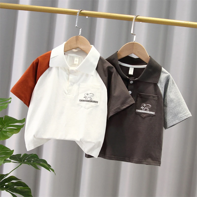 Boys polo shirt summer children lapel t-shirt short-sleeved summer new middle child boys half-sleeved shirt