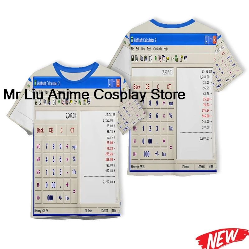 3D Creative Excel Word Pattern T Shirt Men Full Printing Cool T-Shirt Unisex Software Theme Clothes Street Oversized Tee Shirts
