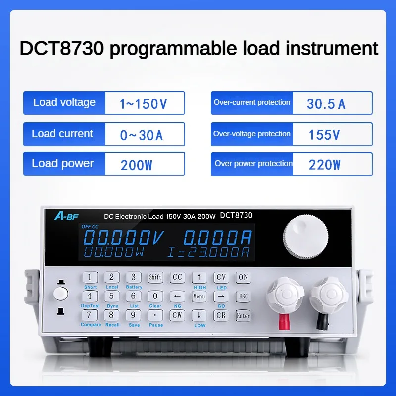 A-BF DC Programmable Electronic Load Meter High-precision Battery Tester Capacity Internal Resistance Load Test 200W/300W/400W