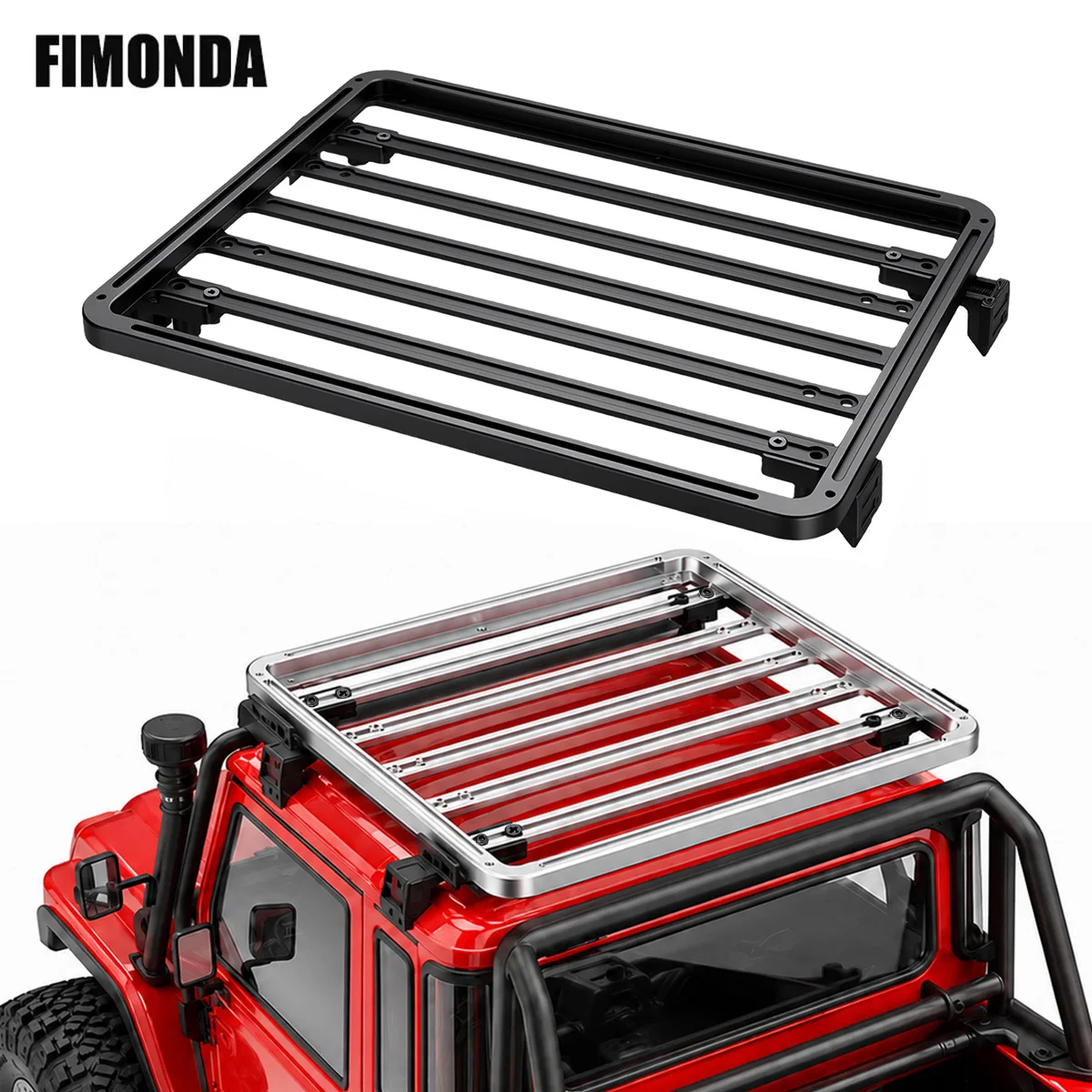 Porte-bagages de toit en aluminium CNC 158*128mm pour voiture RC Crawler 1/10 Vanquish VS4-10 Phoenix, pièces de mise à niveau