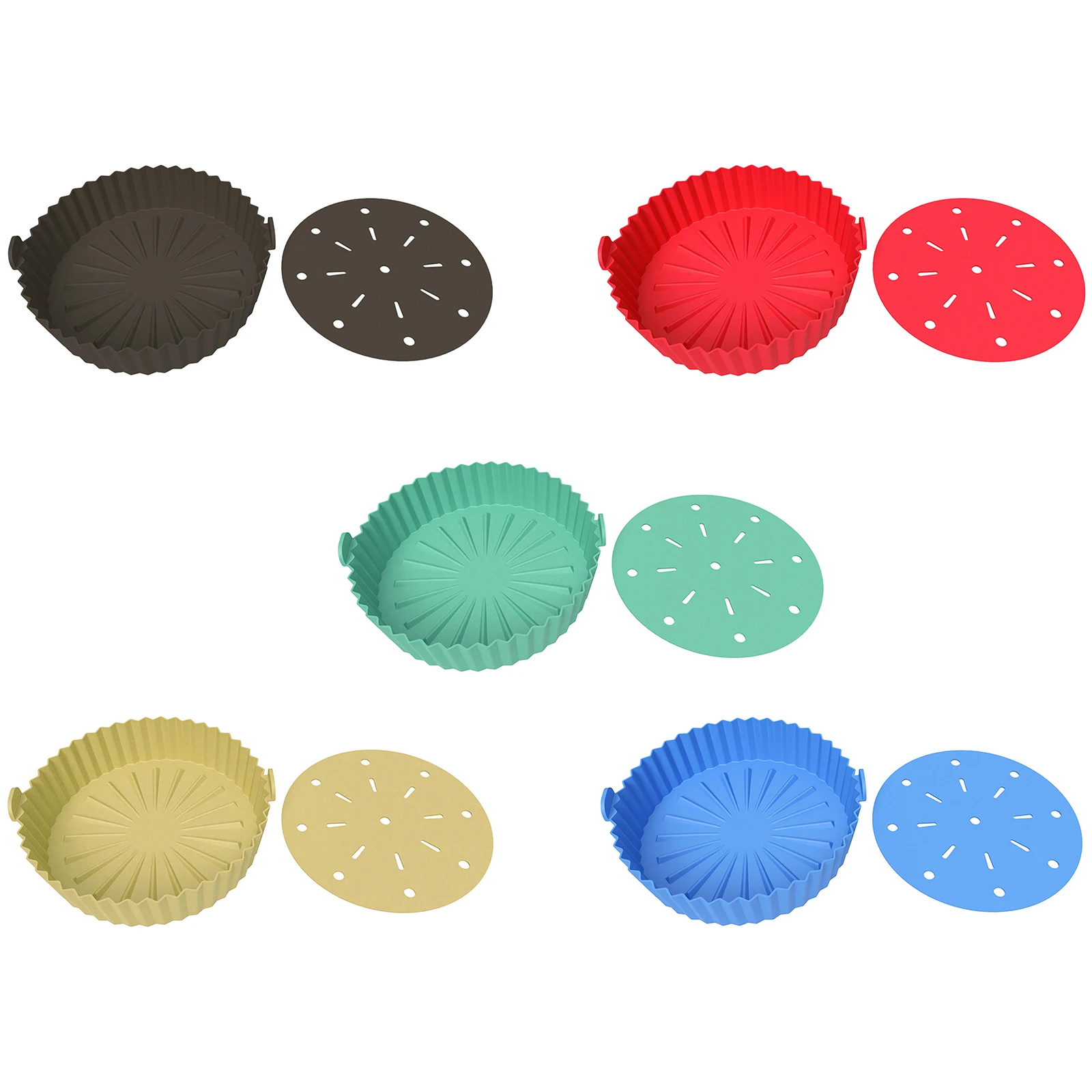 

Household Food Grade Silicone Air Fryer Pot Tray Thickened Heat-insulating Barbecue Pad Plate Oven Baking Pad Mold Basket Pan