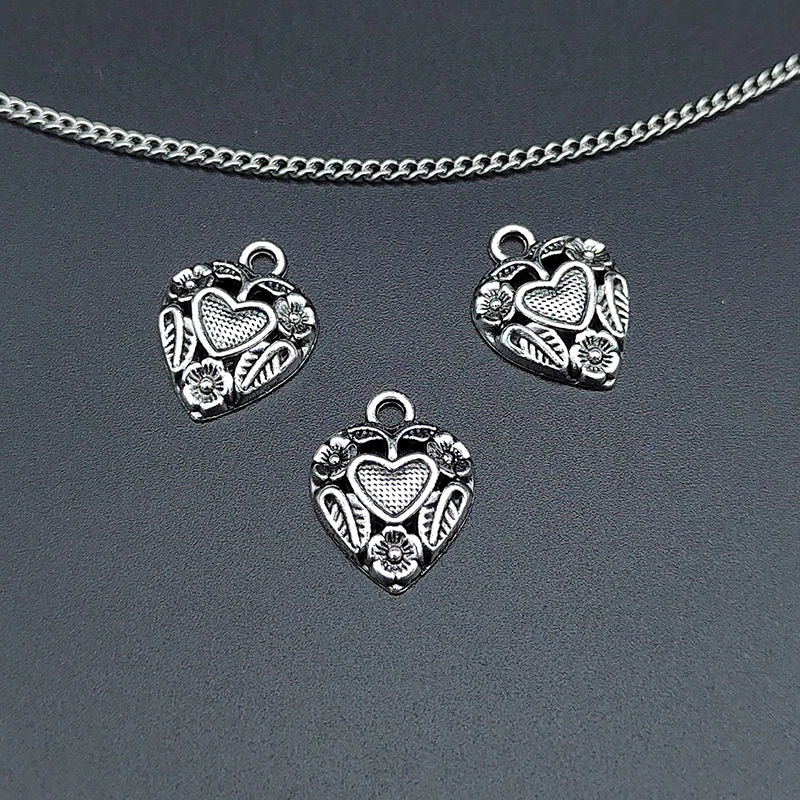 

100 шт./лот, ювелирные аксессуары, сплав, ретро, подвеска в виде листьев любви, подвески для серег, браслета