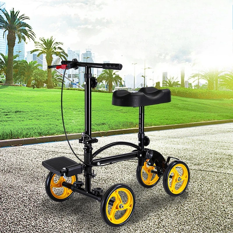 Foot fracture, walker foldable, single leg injury, walking artifact, disabled with pedal