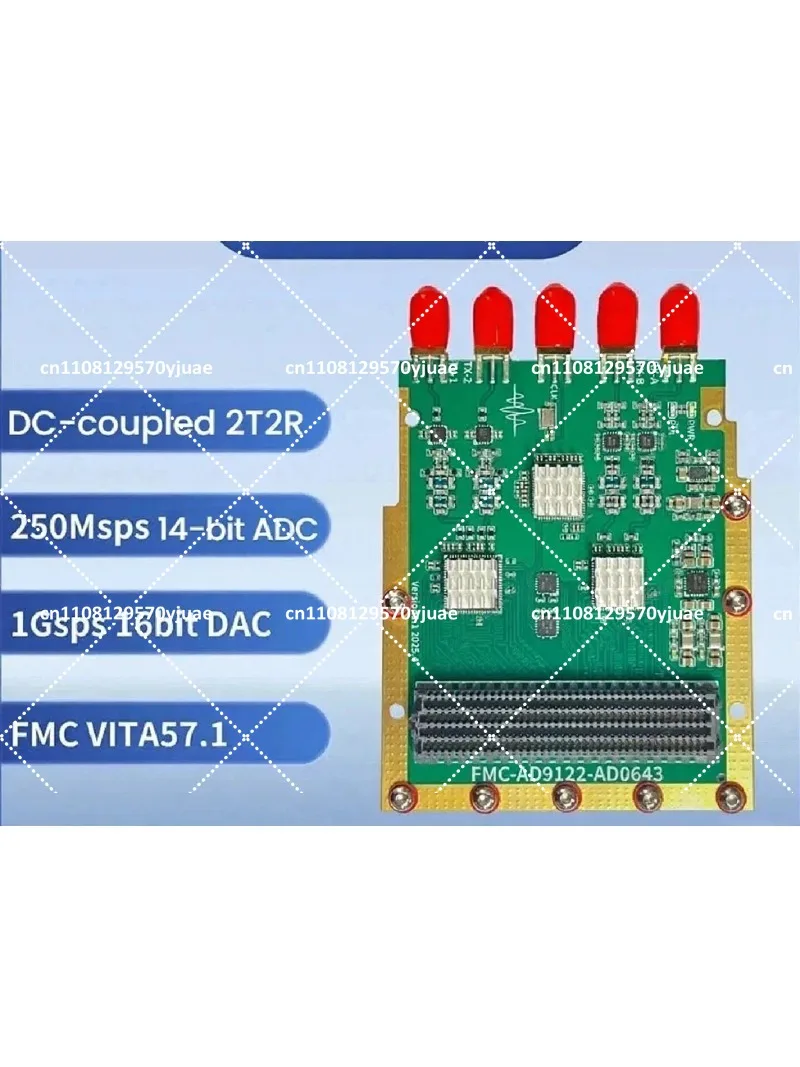 Dual-Channel High-Speed ADC/DAC FMC Card, DC Coupling, IF Transceiver Board