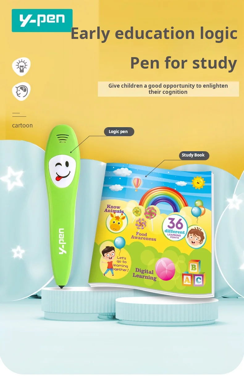English Point Reading Pen Children's Early Education Educational Toy Intelligent Logic Sound English Learning Pen