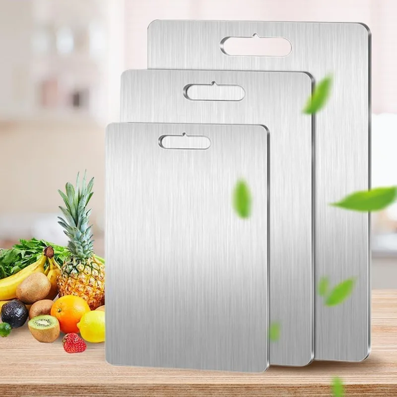 Heavy‑Duty Metal Cutting Board for Household Kitchen, Stainless Steel Kneading Board Mat for Chopping Meat Fruit Veggies Bread and Baking