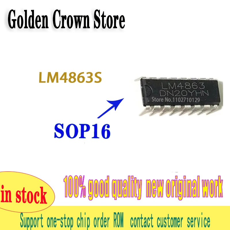 10 Pcs/Lot  LM4863 SOP16 LM4863S SOP SMD new and original IC  In Stock