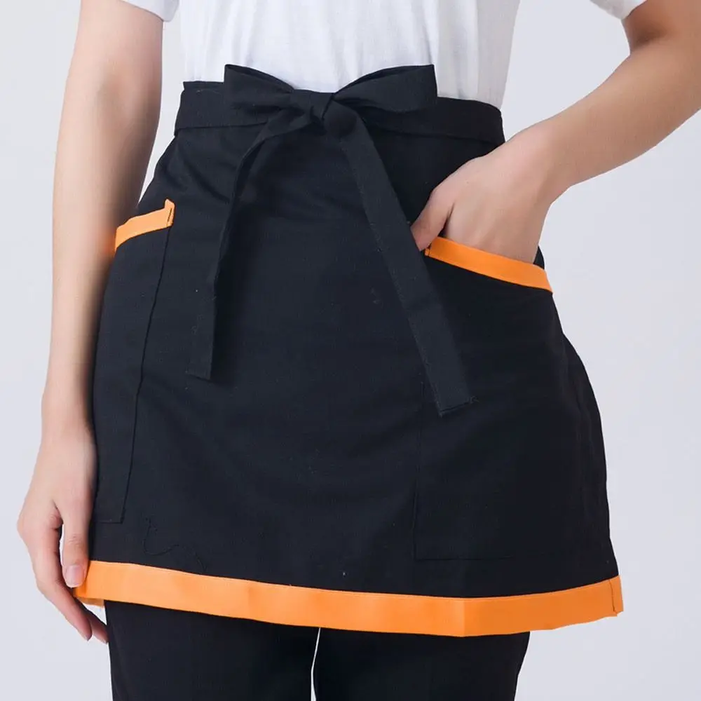 Kitchen Short Half Waist Apron Women Waitress Antifouling Work Bar Pub Cafe Cooking Men Short Waist Aprons