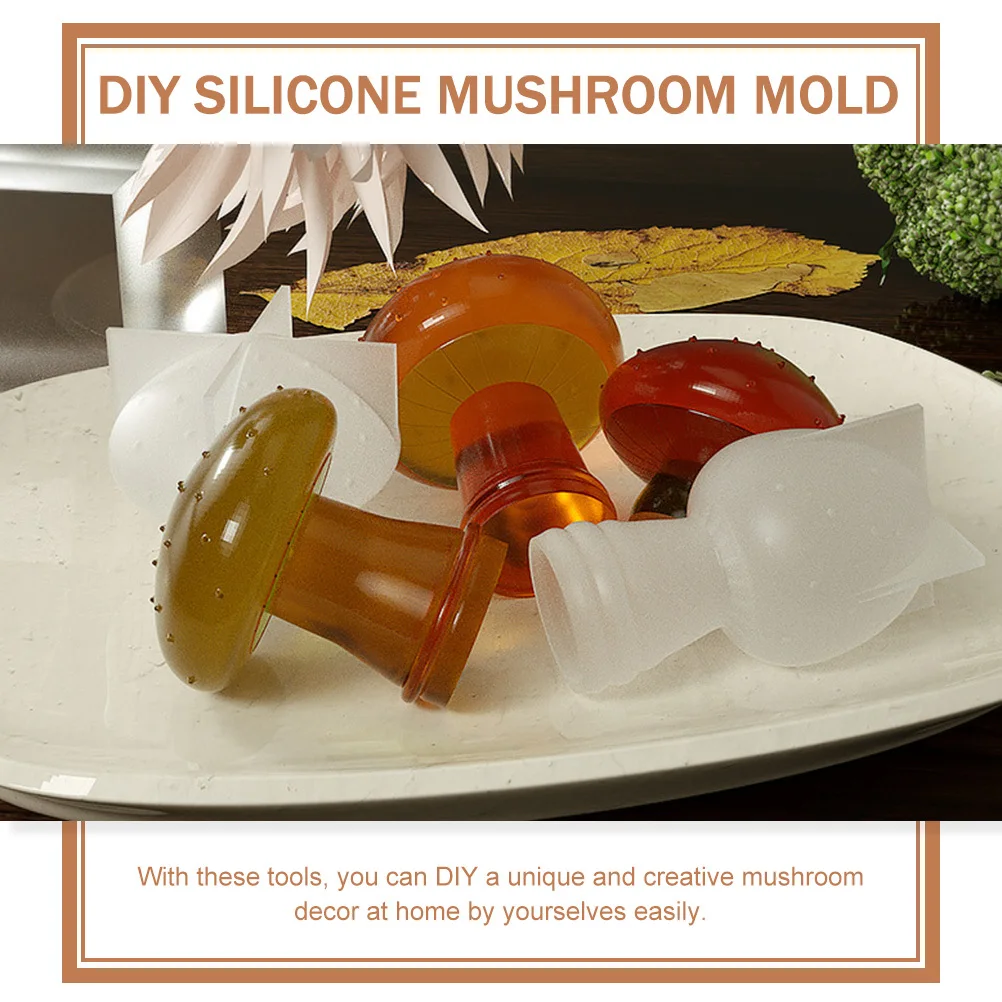 

4Pcs Silicone Mushroom Decor Mold Flexible Durable Handicraft Making Kit DIY Silicone Mushroom Mold DIY Supplies