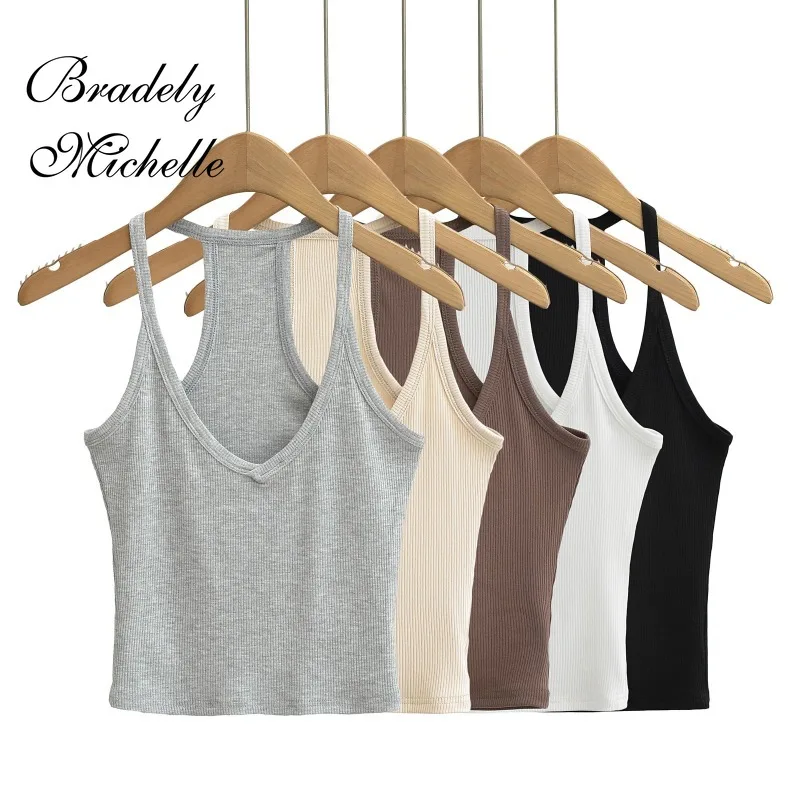 V-neck Sleeveless Women Sleeveless Tank Crop Vests Summer New Sexy Women's Sling