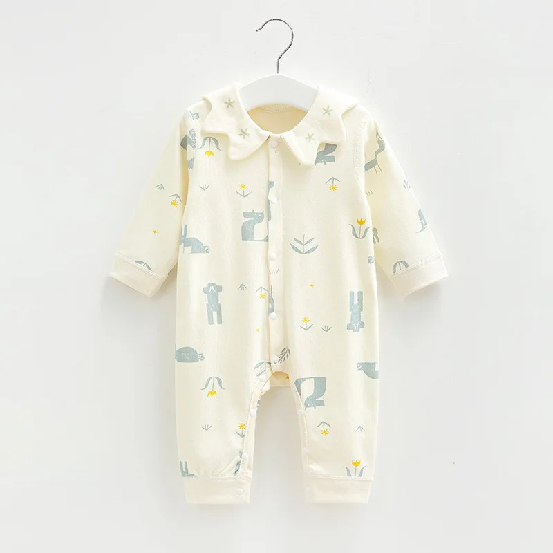 Baby Bodysuit Pure Cotton Boneless Pajamas Newborn Baby Romper Lovely Foreignly Cute Long Sleeve Bodysuit Autumn