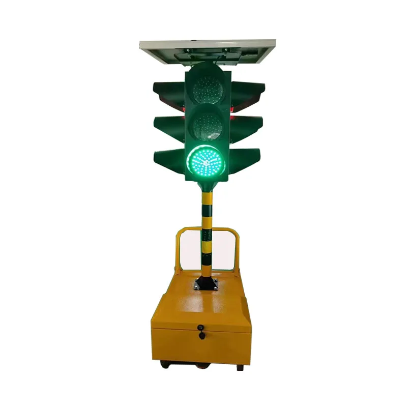 CadSolar CS-SW-409M-1A Solar 4-Side Traffic Signal Light 300mm 95 LEDs For Temporary Intersection