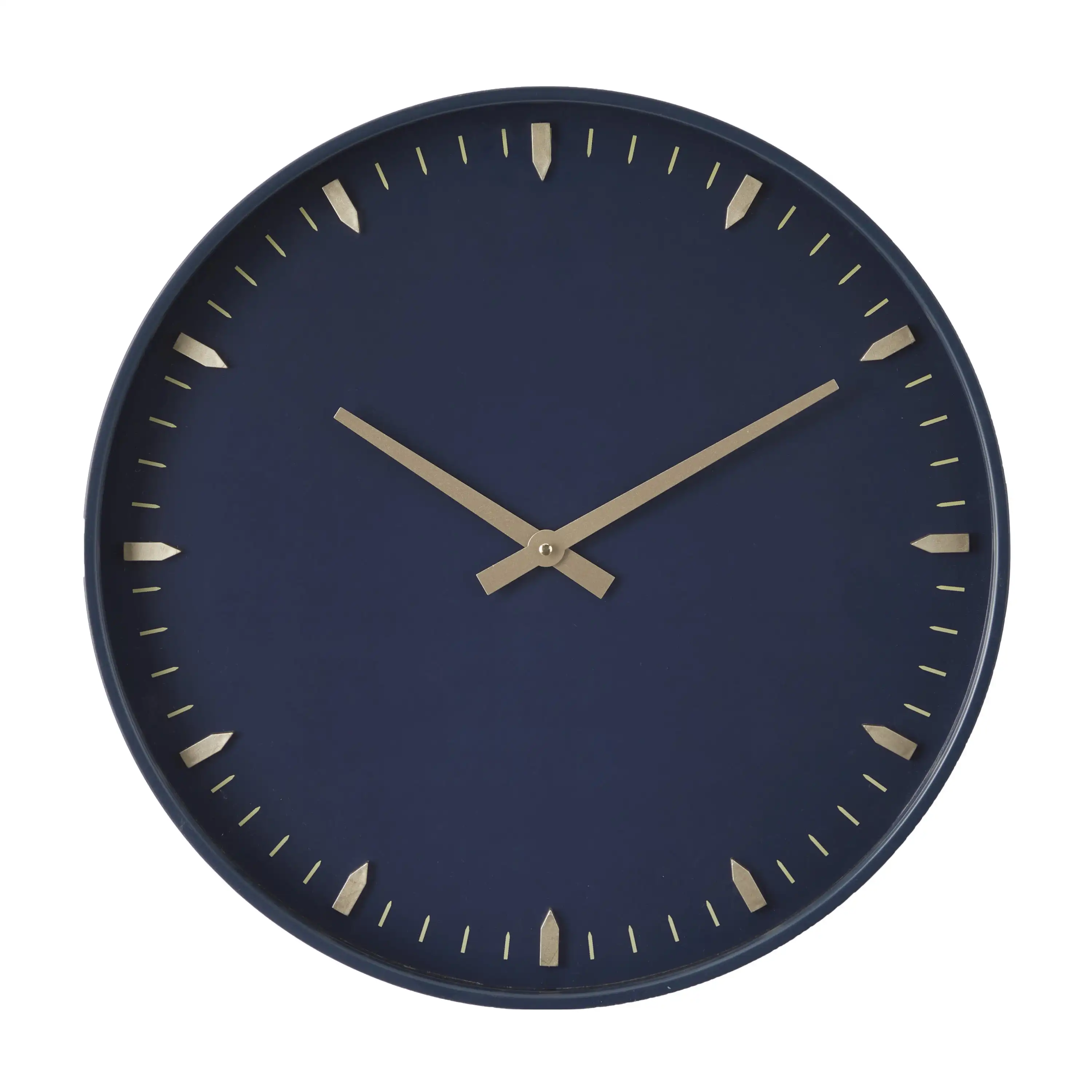 

20 Dark Blue Glass Wall Clock with Gold Accents