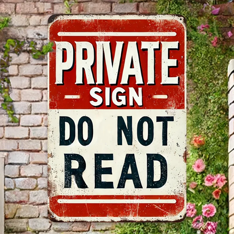 قطعة واحدة من لوحات فنية جدارية معدنية من الألومنيوم 2DVintage - لا تقراءة - لا تقراءة" مقاس 8 × 12 بوصة - مثالية لديكور المرآب والغرفة والشارع