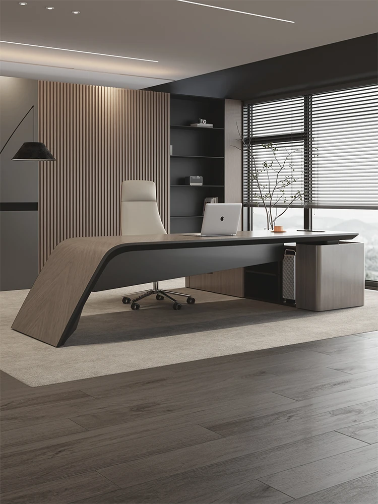 Simple desk Modern president desk Office multi-functional high-end boss table and chair combination