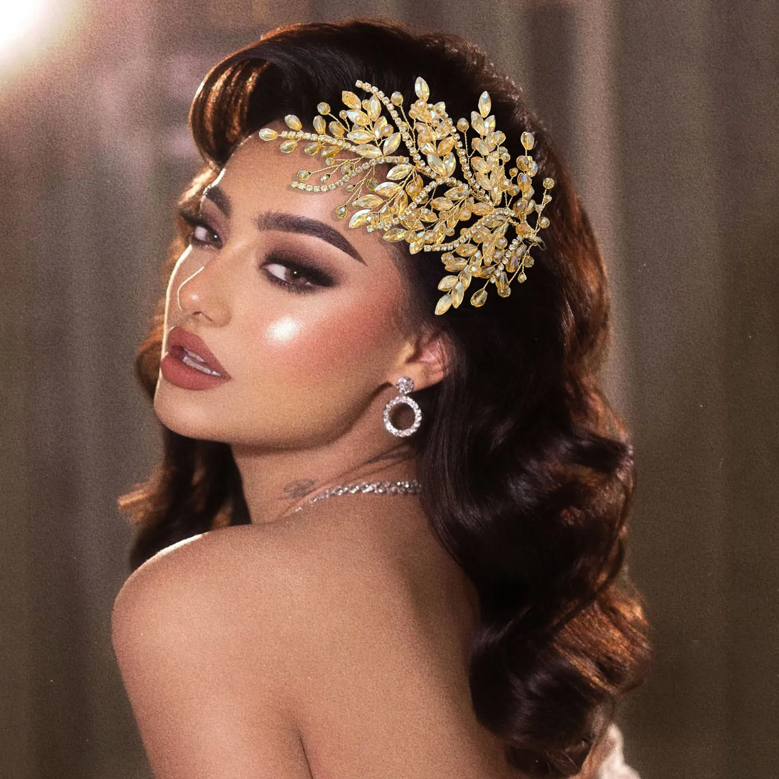 DZ256 Ikat Kepala Berlian Imitasi untuk Topi Baja Pernikahan Buatan Tangan Kristal Perhiasan Rambut Pengantin Hiasan Kepala Aksesori Rambut Merah Tiara