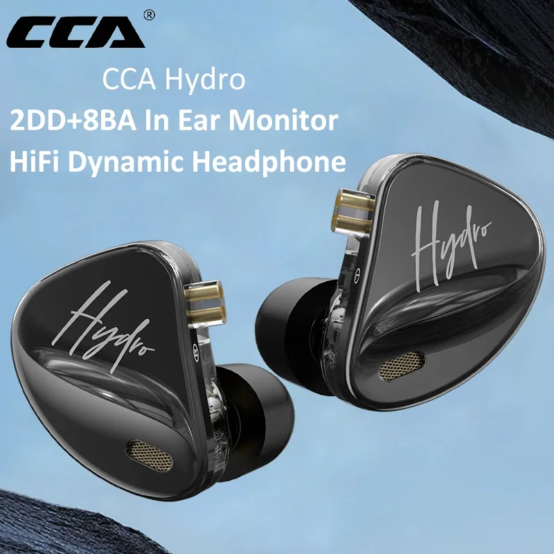 

Наушники CCA Hydro HiFi 8BA + 2DD гибридные с 4 переключателями, проводные наушники-вкладыши с шумоизоляцией, IEM со съемным кабелем