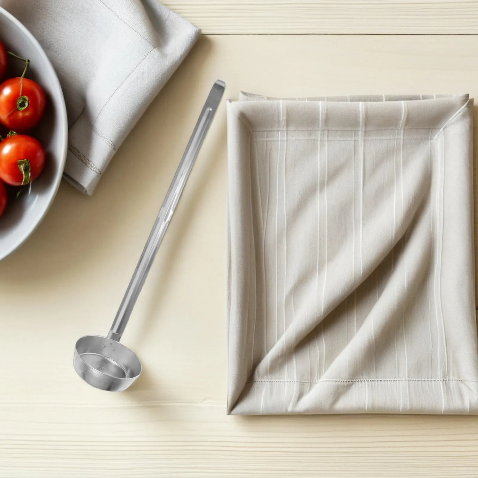 Flat Bottom Pizza Sauce Ladle Spoon Stainless Steel Long Handle for Effortless Sauce Spreading Soup Serving Gravy Ladle Ketchup