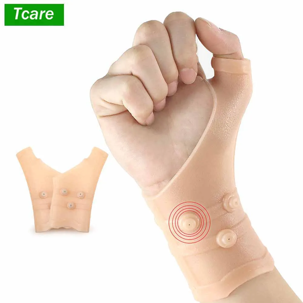 Tcare Jel Manyetik Bilek Sıkıştırma Başparmak Desteği Karpal Tünel Elastik Silikon Bilek Desteği Brace Tenosinovit Yazma Ağrısı