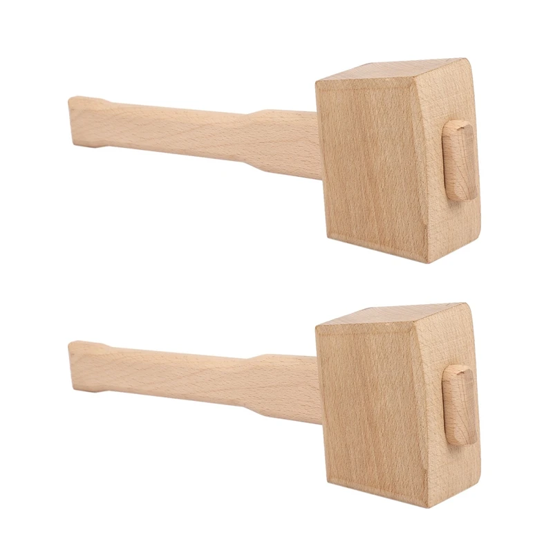 

2Pcs 250Mm Beech Solid Carpenter Wood Wooden Mallet Hammer Handle Woodworking Tool