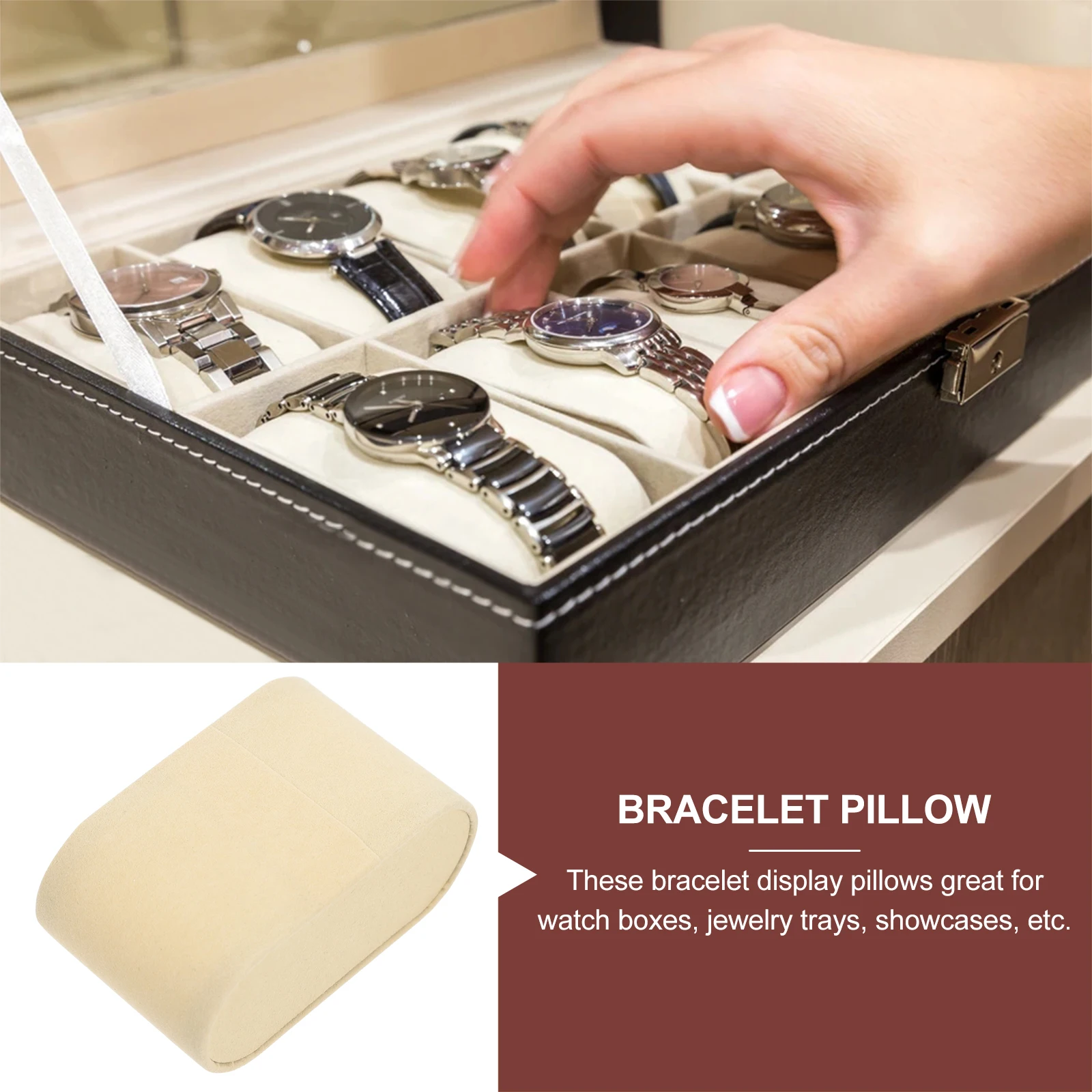 5 قطعة عرض المجوهرات الوسائد الإسورة سوار وسائد ل صندوق ساعة حقيبة للتخزين وسادة عرض البيع بالتجزئة ديكور المنزل #5