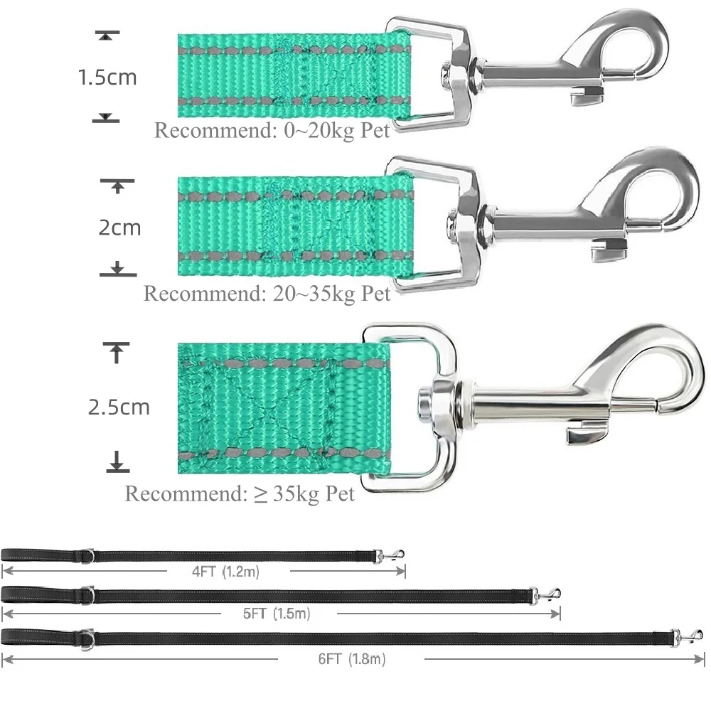 4/5/6ft Dog Leash Pet Harness Collar Lead Strap Leashes for Dogs Towing Rope Cat Pet Walking Training Leash Dog Accessories view 3