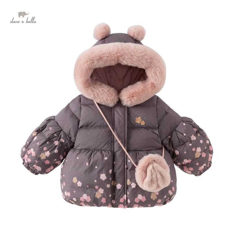 Dave Bella Children Girls Baby White Duck Down Tops Outerwear 2024 Autumn Winter Girls Parka Overcoat Outdoor Warm DB4243140