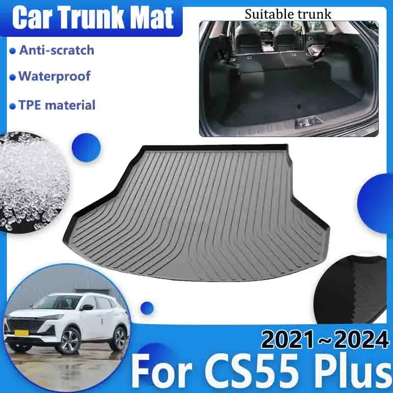 

Car Trunk Mat for Changan CS55 Plus 2021~2024 Nevo Q05 Waterproof Carpet Anti-scratch Liner Cushion TPE Storage Pad Accessories