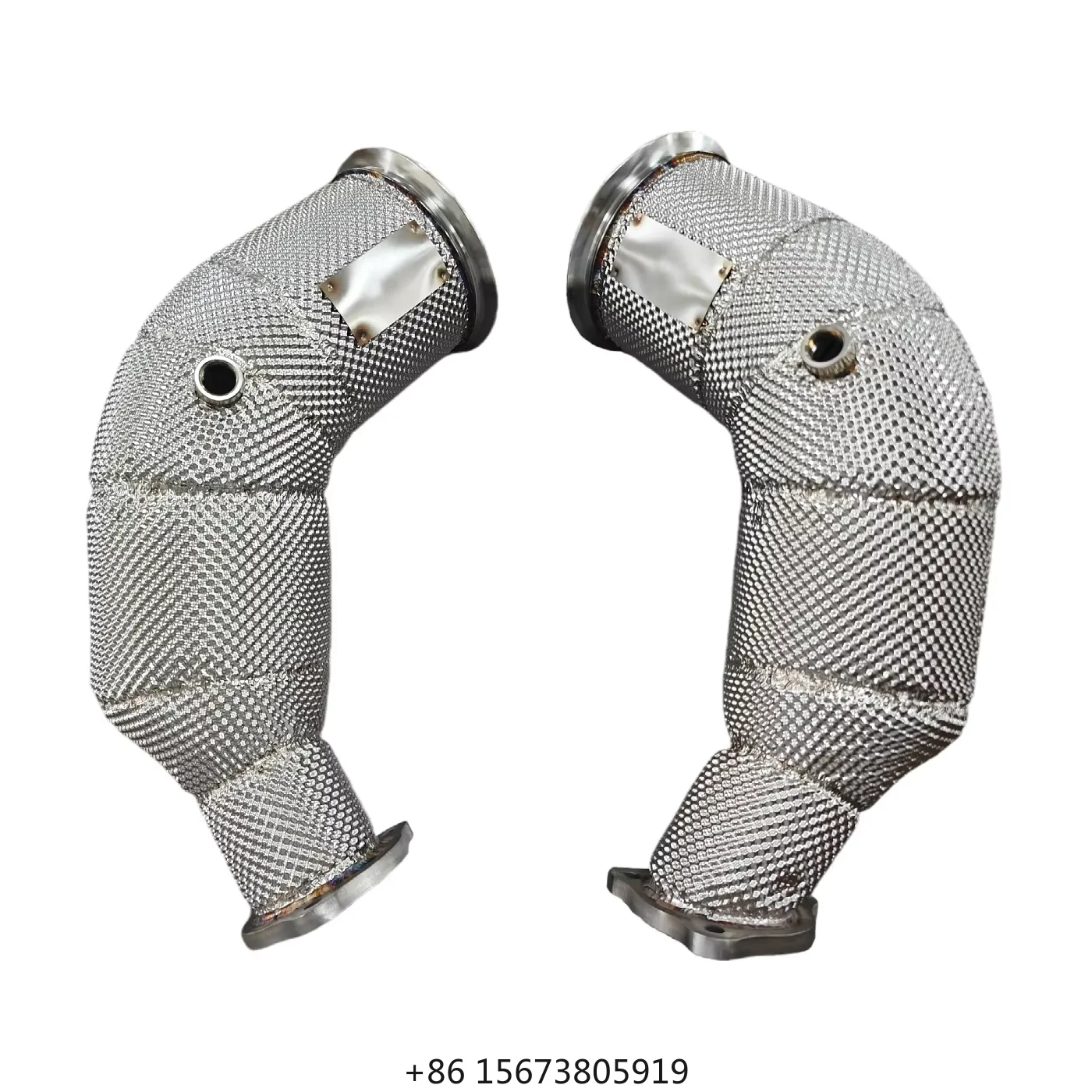 RS4 RS5 2.9T Stainless Steel Heatshield Downpipe 2.9T Stainless Steel Heatshield Sports Sedan Fit High Flow Boosts Power Anti-Co