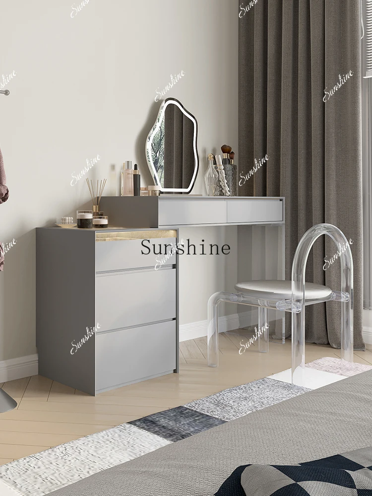 Italian minimalist bedroom solid wood makeup/desk integrated multi-functional small storage cabinet  FT