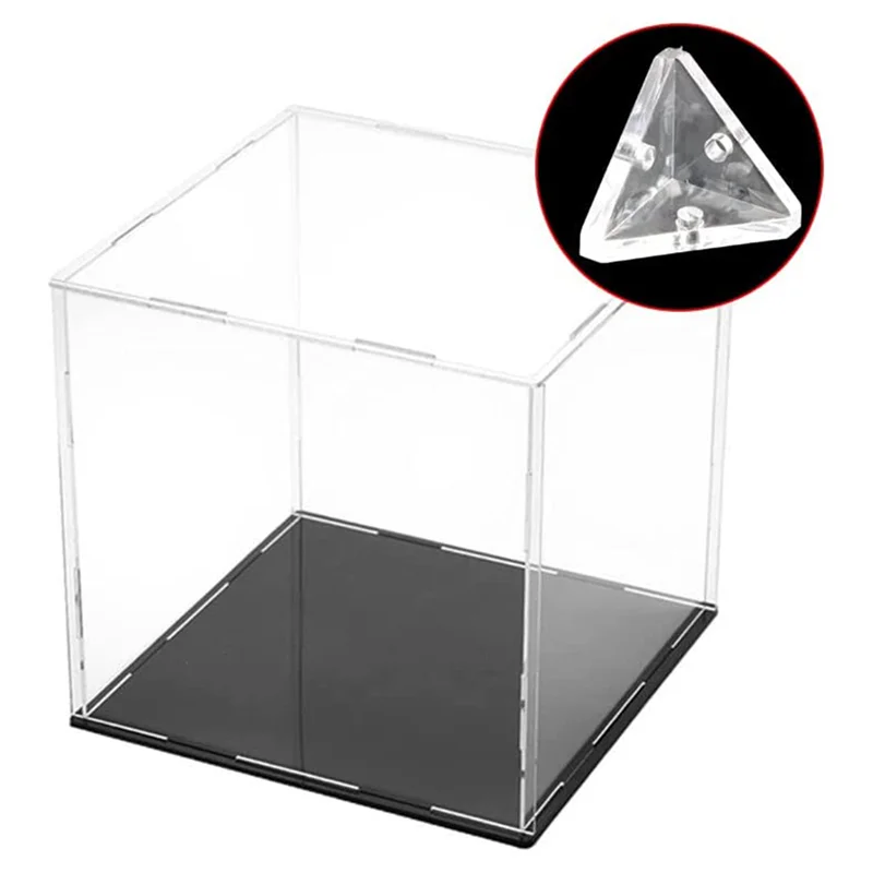 New 12Pcs Acrylic Corner Brackets with Semitransparent Screws Clear 3-Hole Right Angle Joint Brace Brackets