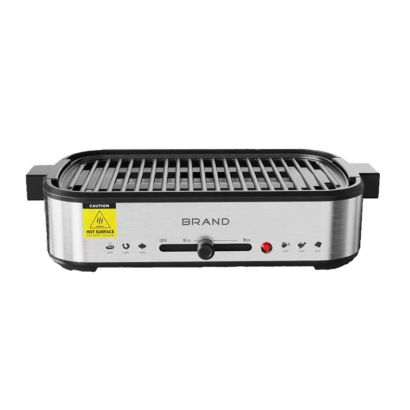 Electric Smokeless Grill Restaurant Quality with Non-Stick Coating and Detachable Plate BBQ Grill Design