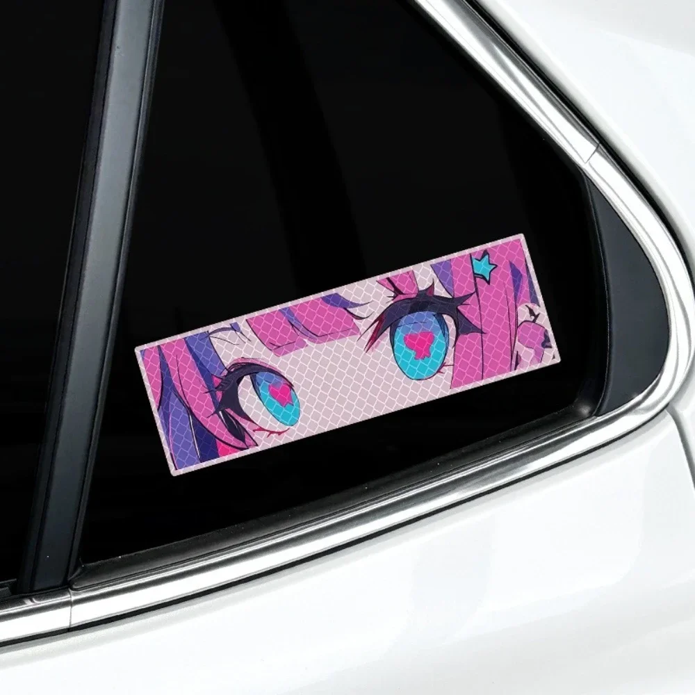 Peeking Eyes Reflective Sticker Waterproof Vinyl Decal for Car Window Helmet Fuel Tank Motorcycle Safety Driving Decor