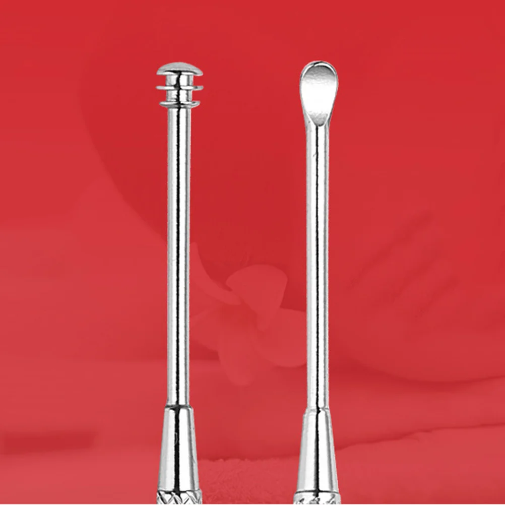 

8Pcs Round Wearresistant Ear Wax Cleaner Set Stainless Steel Effective Remove Build Up Wax Healthy Ears Silver