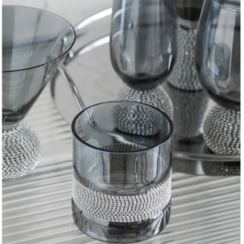 

Silver Tea Cup & Plate Set Afternoon Tea Coffee Cups with Tray Party Wine Glass Set Gathering Birthday Wedding Drinkware
