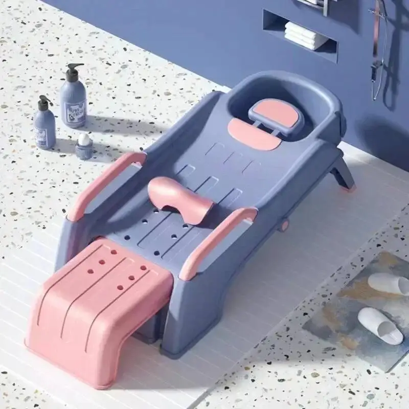 الأطفال البلاستيك الشامبو السرير طوي غسل الشعر كرسي الكراسي سبا حوض سرير تدليك فاخر Sillon Peluqueria صالون الأثاث #4